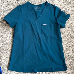 Figs, Caribbean blue, one pocket scrub top